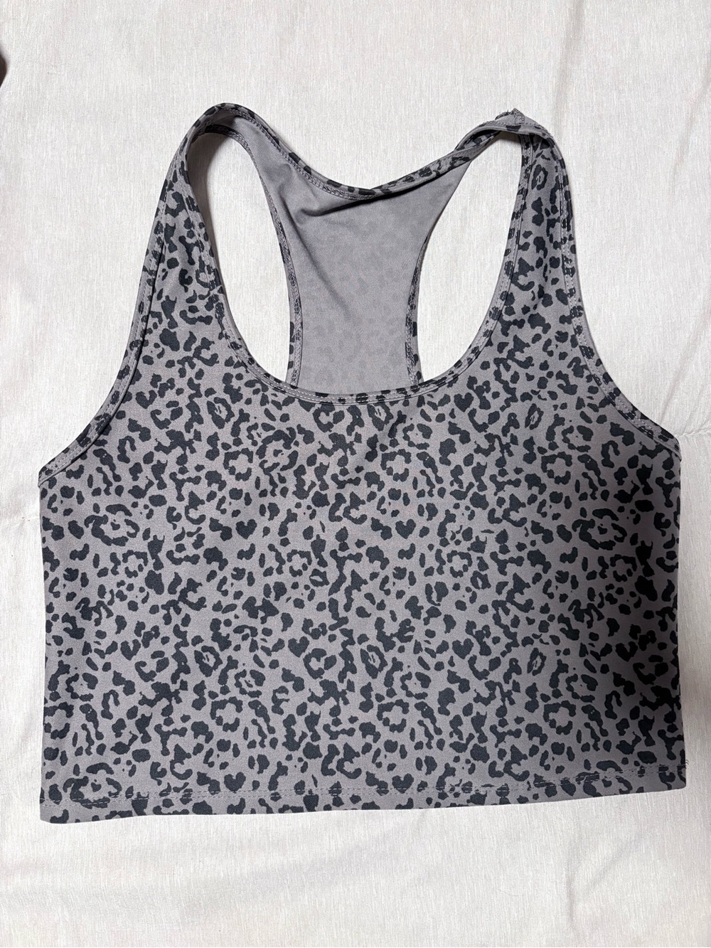 Gray Leopard Racerback Seamless Sports Bra - Women's Intimates